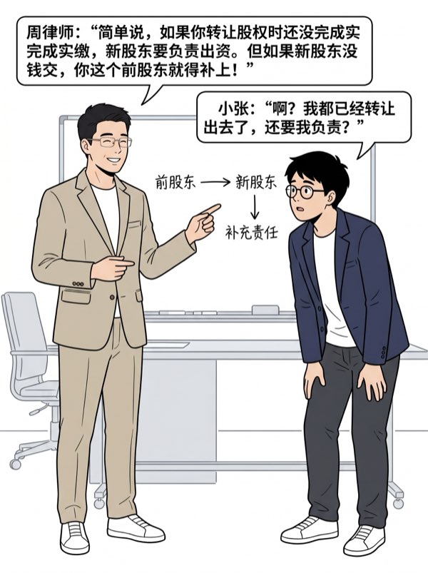 问： 新《公司法》第88条第1款，让没完成实缴就转让股权的前股东背上债 - 第2页