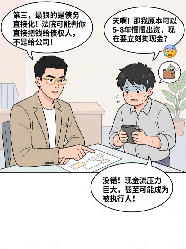 问： 新《公司法》第54条——加速到期，提前出资，让没完成实缴的股东背上债务 - 第5页